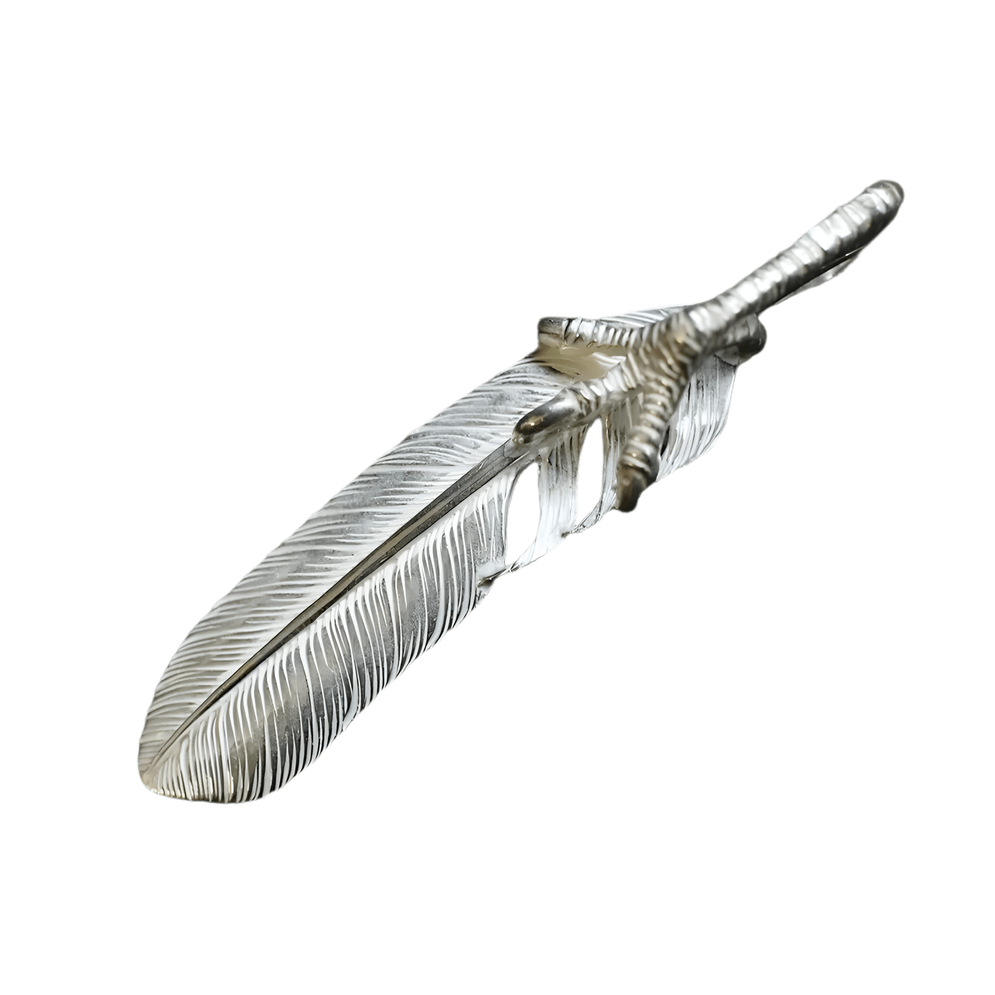 Ken Kikuchi Silver Feather with Claw Pendant