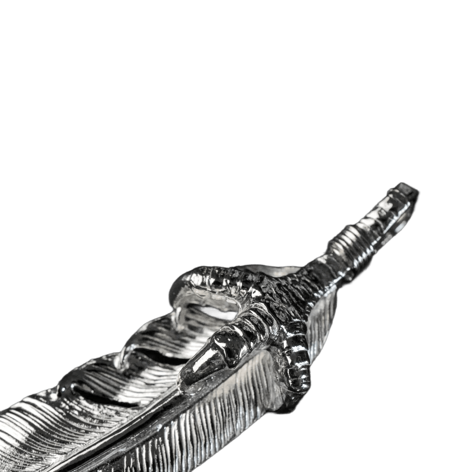 First Arrow&#39;s Large Eagle Claw Feather Silver Pendant