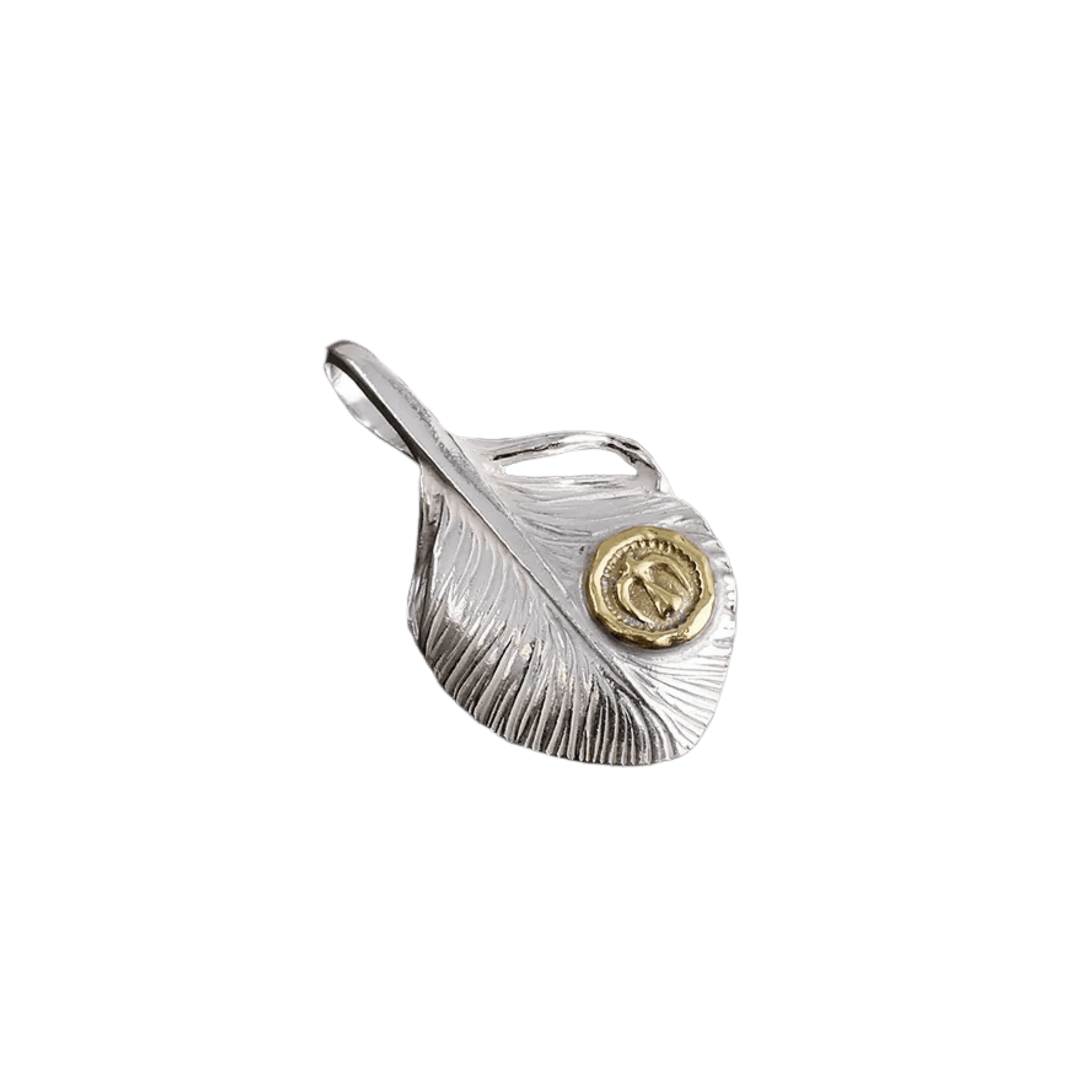 Ken Kikuchi Small K24 Point Silver Feather Pendant F-35/F-36