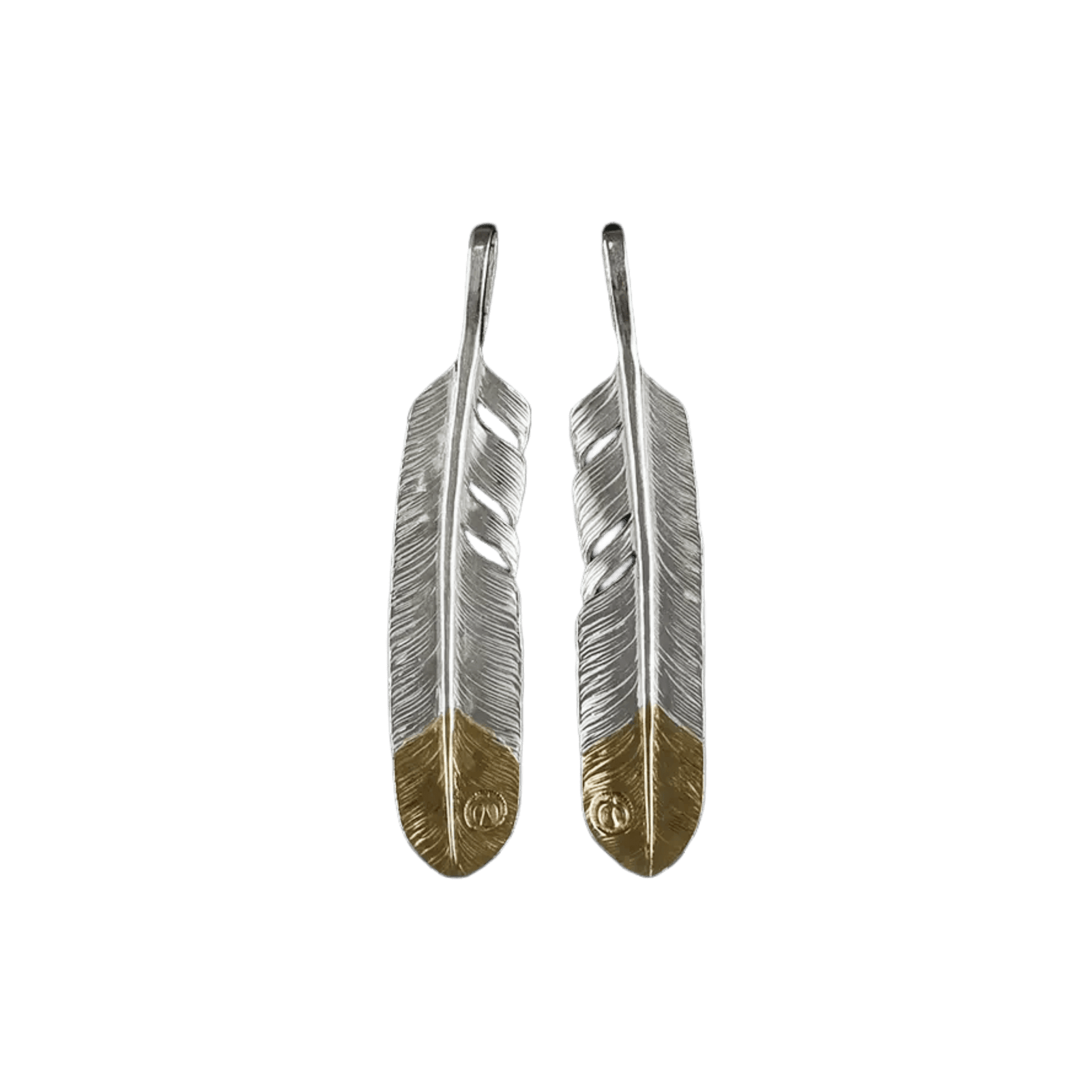 Ken Kikuchi Silver Feather with Gold Tip Pendant F-32/F-33