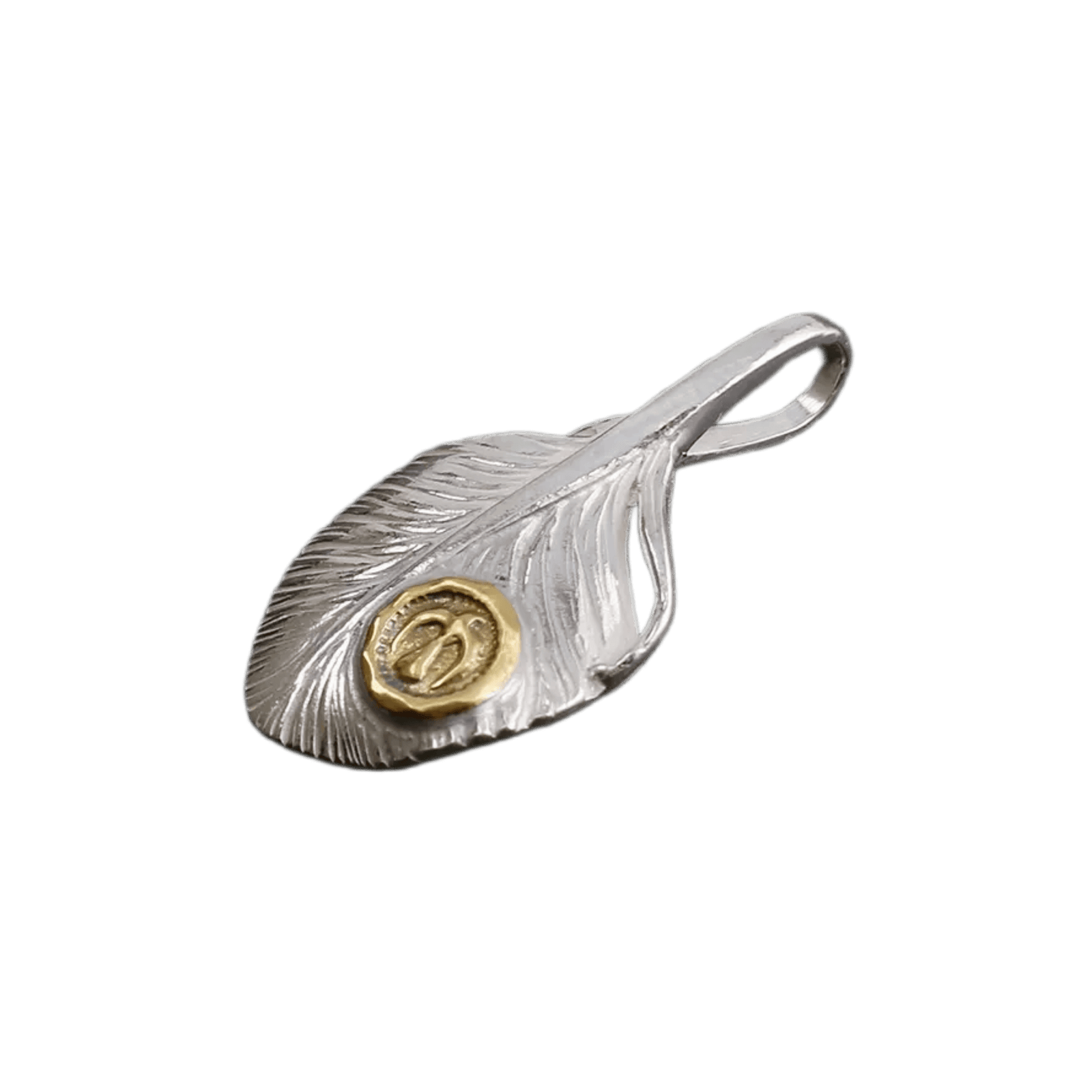 Ken Kikuchi Small K24 Point Silver Feather Pendant F-35/F-36