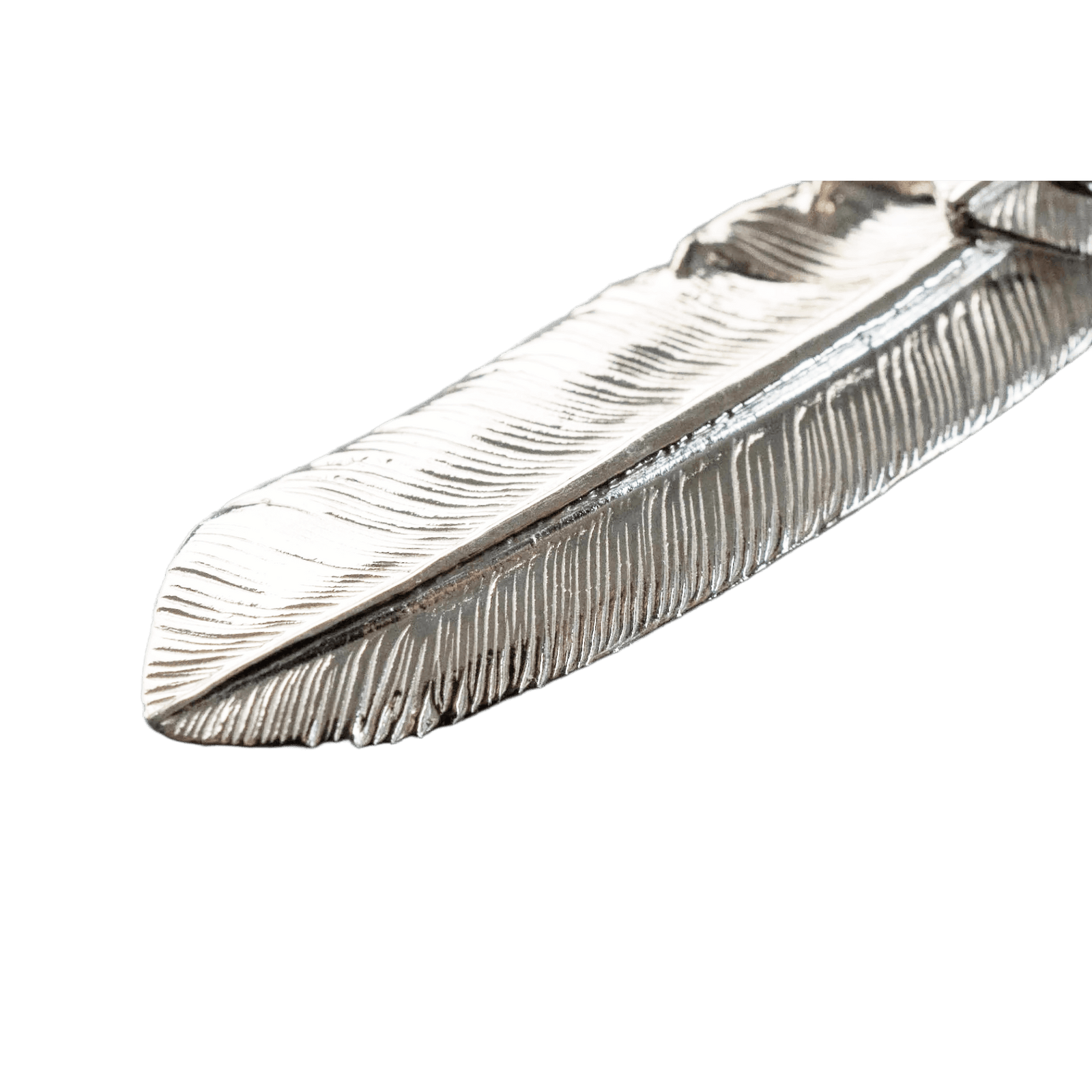 First Arrow&#39;s Large Feather Silver Pendant With Turquoise