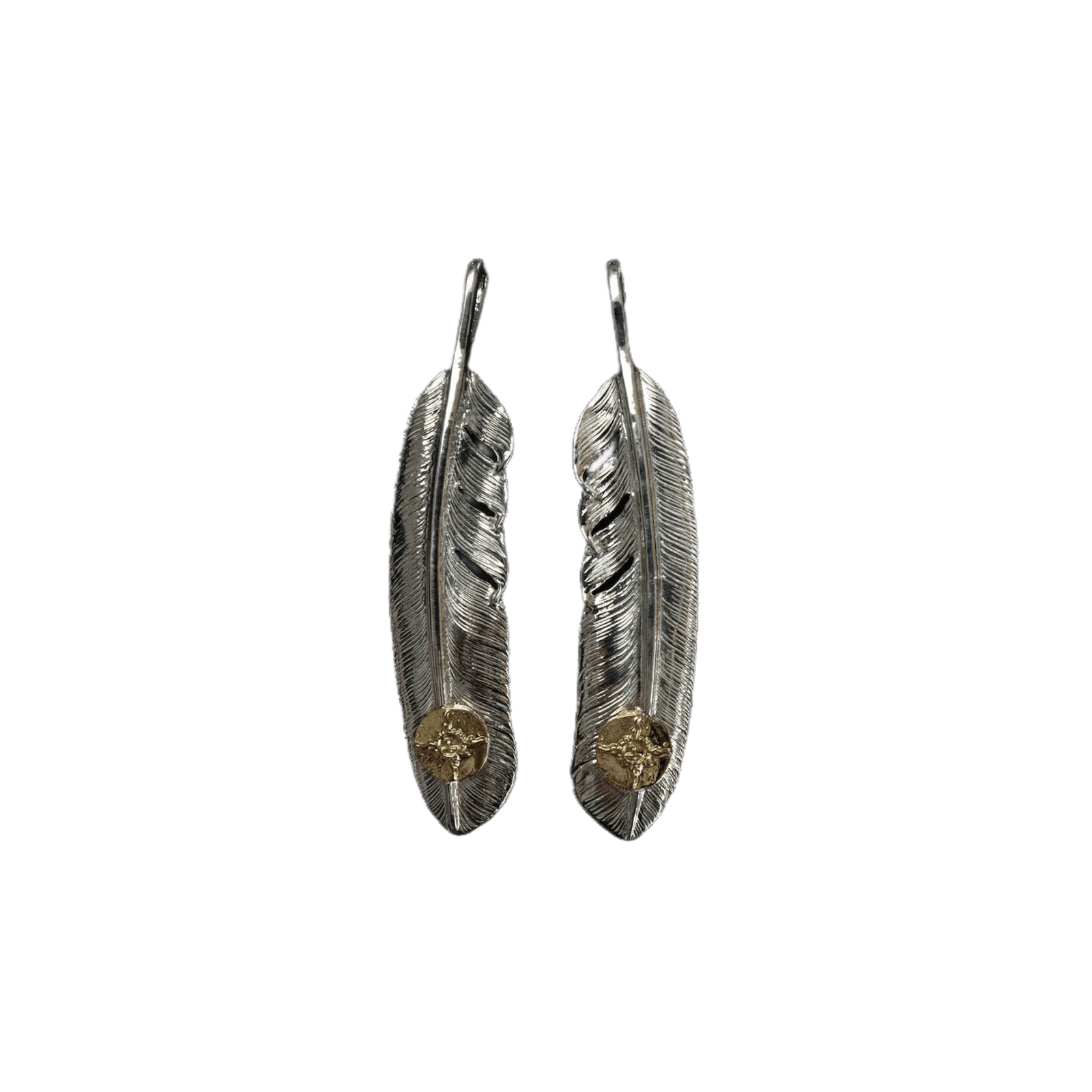 First-Arrow's Large Silver Feather With 18k Sunburst Emblem First-Arrow's Large Silver Feather With 18k Sunburst Emblem