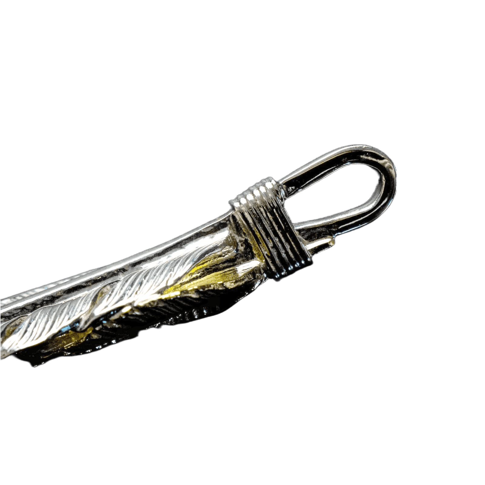 First Arrow&#39;s Large Feather With 18K Gold &quot;Heart Feather&quot; Pendant