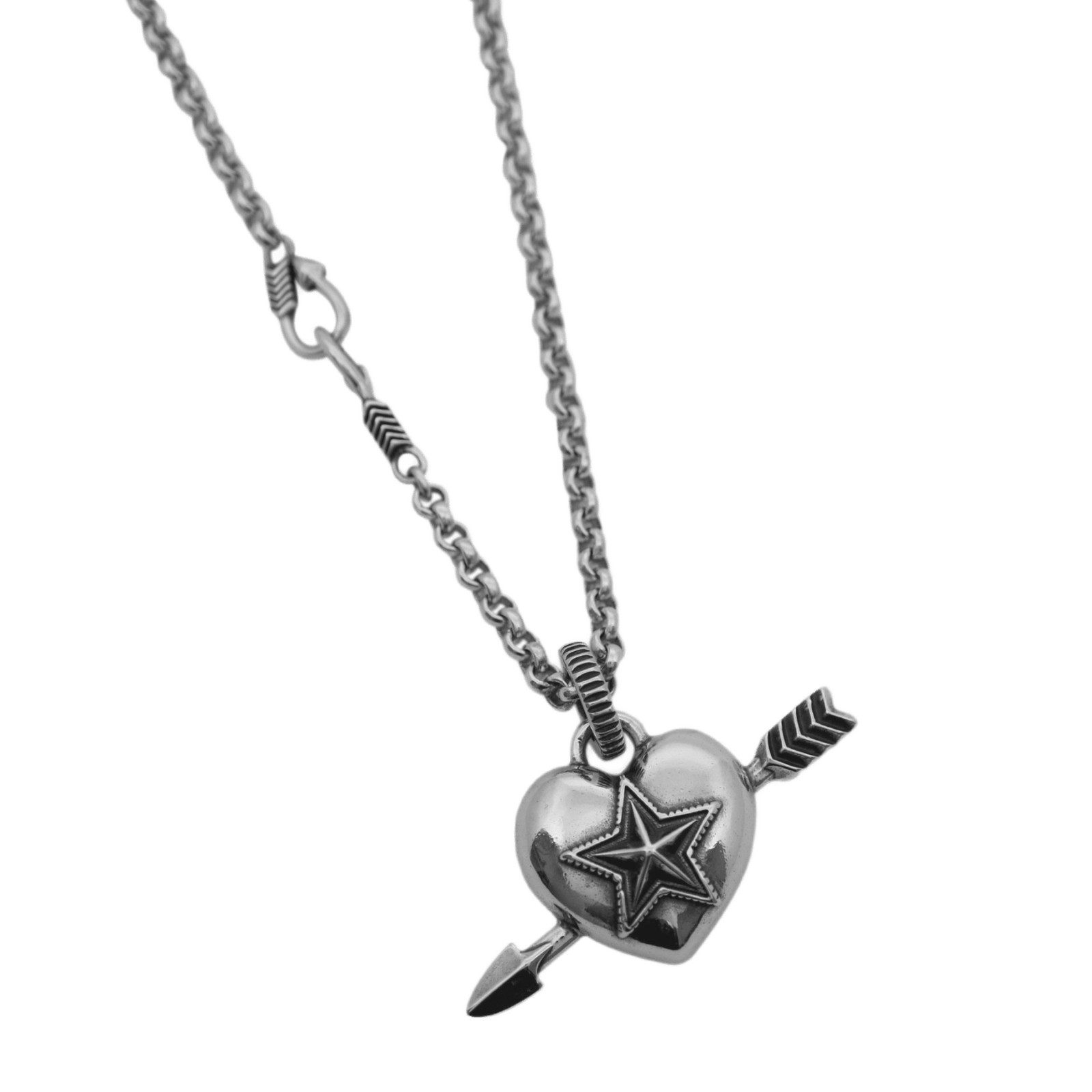 Cody Sanderson Heart & Sheriff Star 1 Arrow Pendant - Native Cody Sanderson Heart & Sheriff Star 1 Arrow Pendant - Native