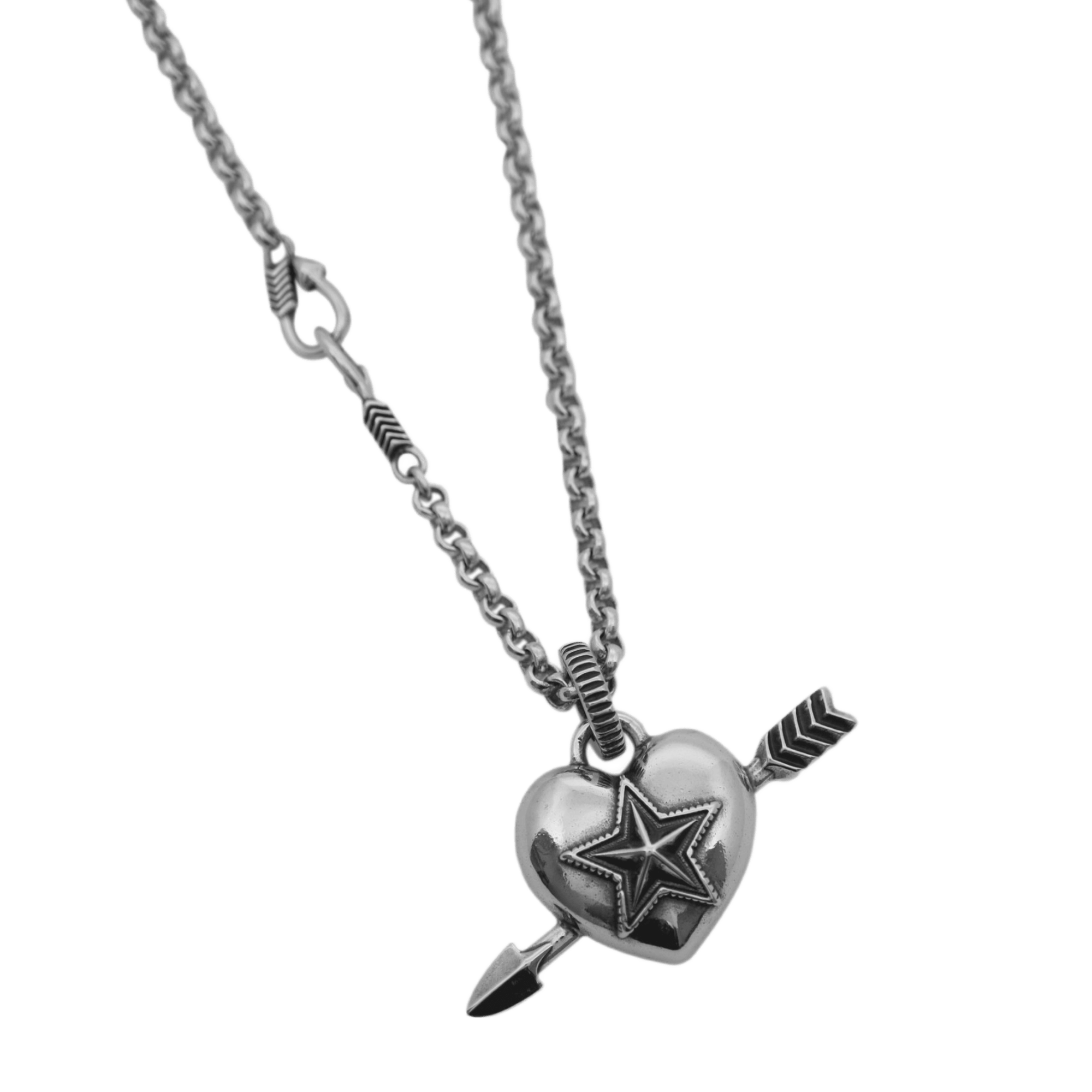Cody Sanderson Heart & Sheriff Star 1 Arrow Pendant - Native Cody Sanderson Heart & Sheriff Star 1 Arrow Pendant - Native