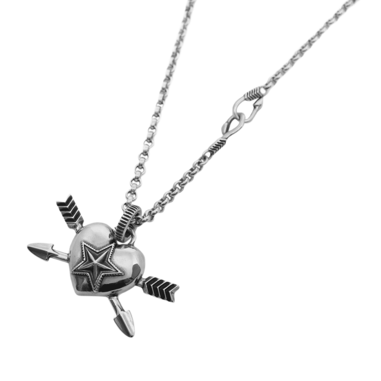 コディサンダーソン ハート アロー ネックレス Cody Sanderson Heart & Sheriff Star Double Arrow Pendant