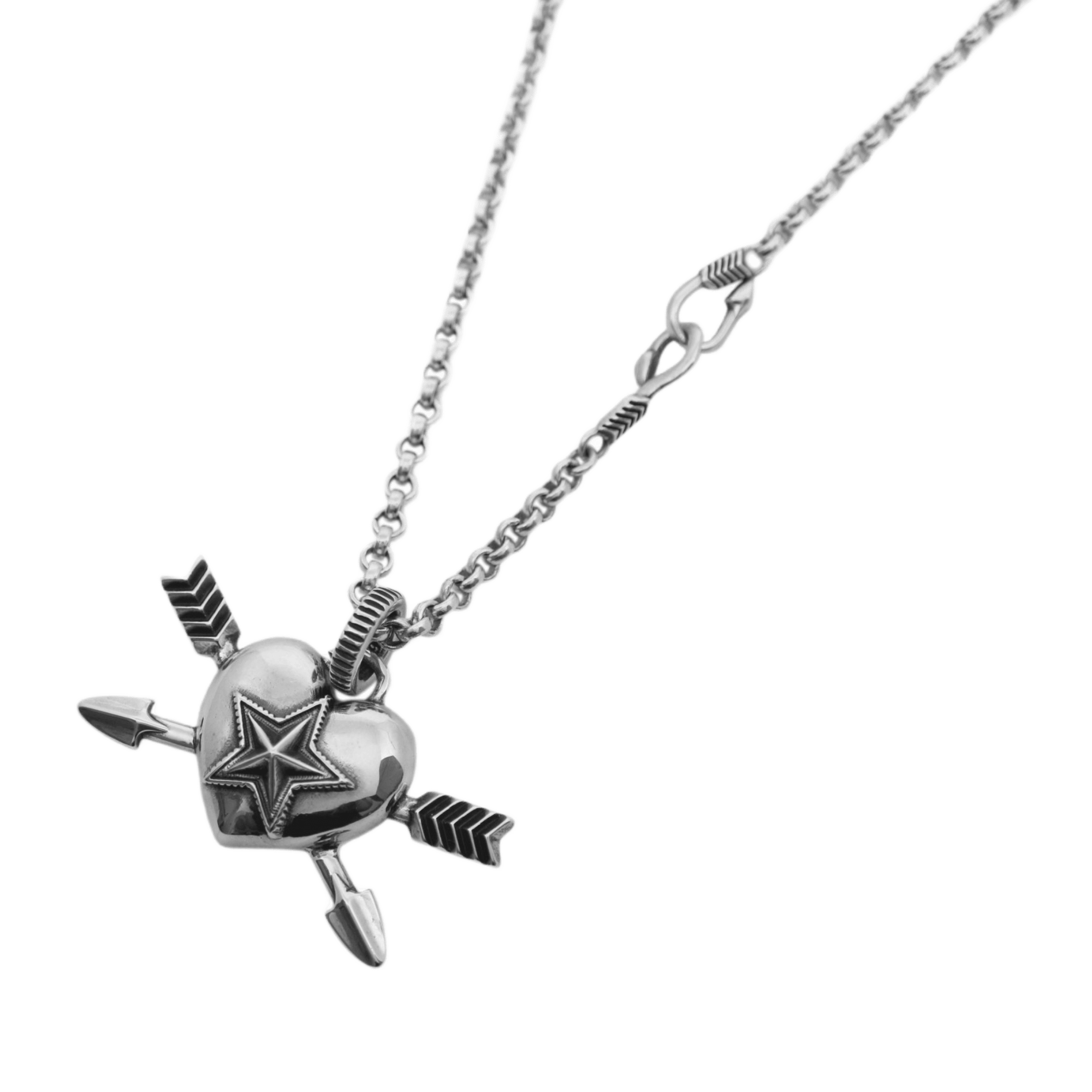 Cody Sanderson Heart & Sheriff Star Double Arrow Pendant - Native Cody Sanderson Heart & Sheriff Star Double Arrow Pendant - Native