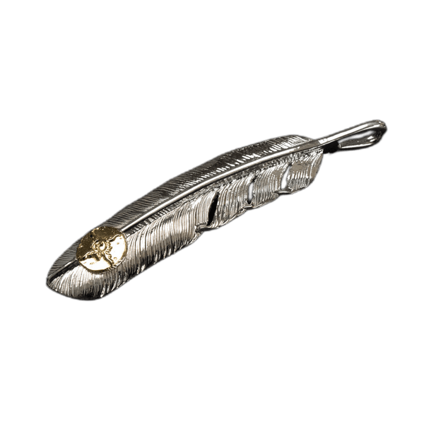 手作り！Brass Feather Head HIRO'S BRAND First-Arrow's Large Silver Feather With 18k Sunburst Emblem