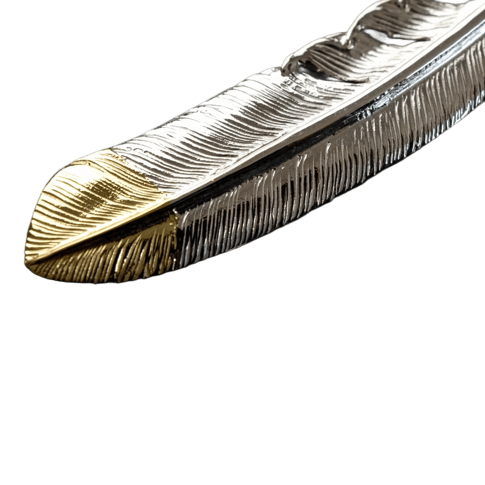 First Arrow&#39;s Large Quarter 18k Gold Feather Pendant