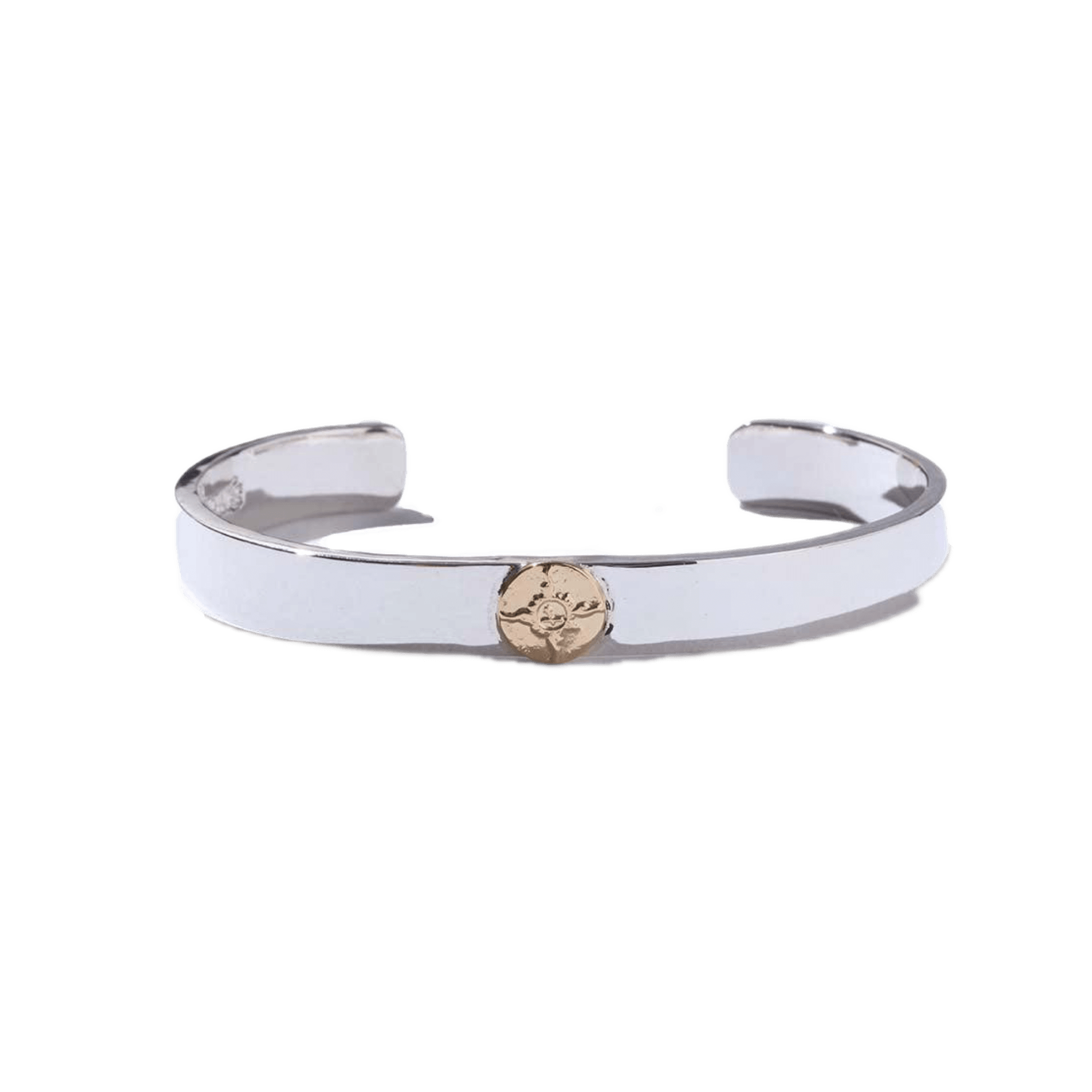 First Arrow's Flat Hammered 12mm Bangle with Feather - Native First Arrow's Flat Hammered 12mm Bangle with Feather - Native