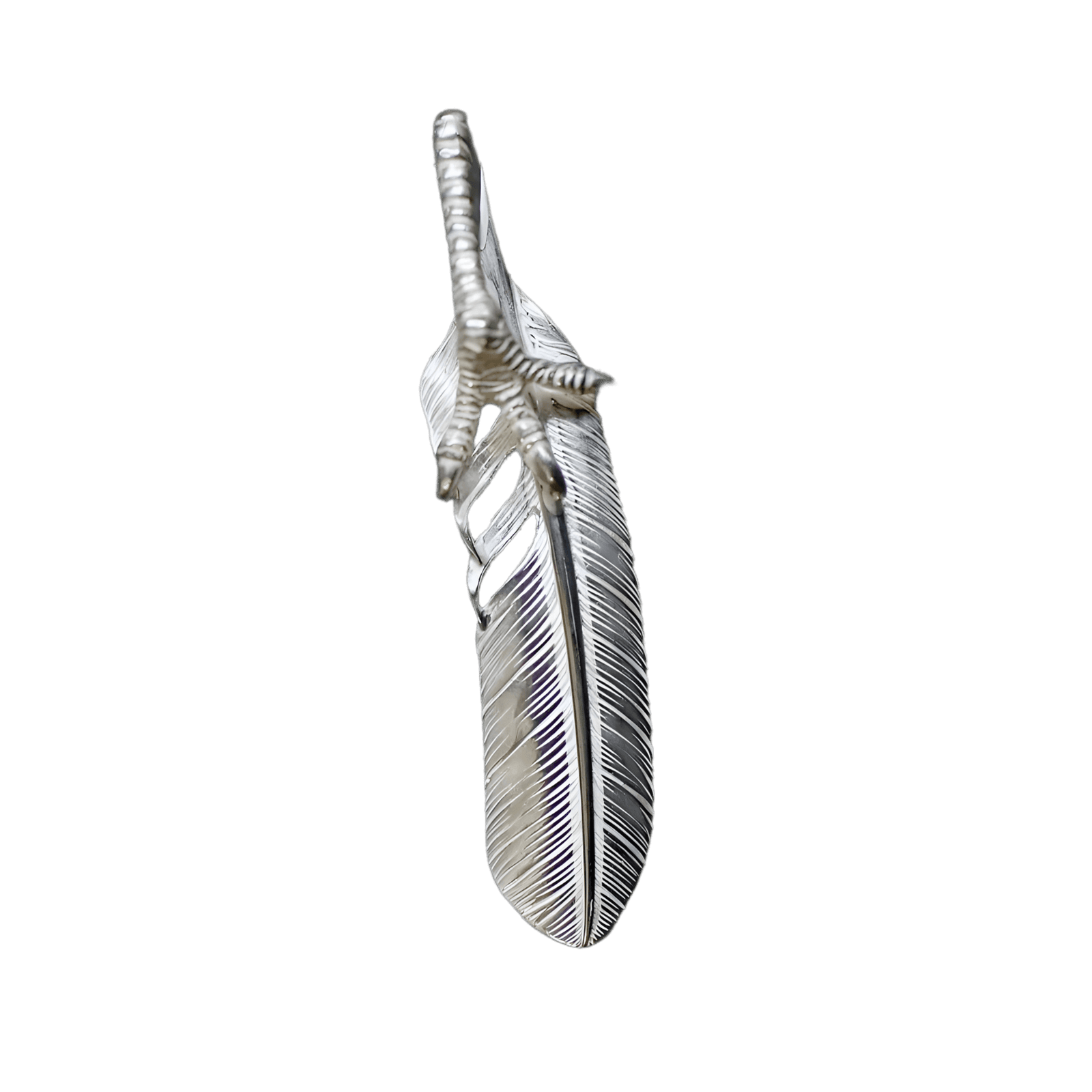 Ken Kikuchi Silver Feather with Claw Pendant - Native