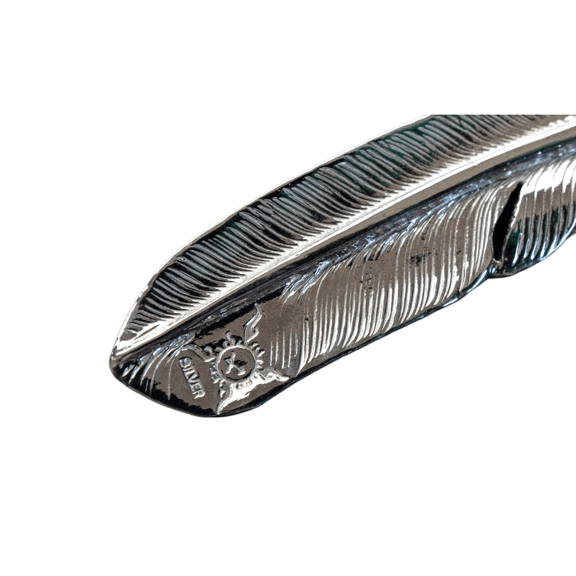 First Arrow&#39;s &quot;Large Feather&quot; Silver Pendant