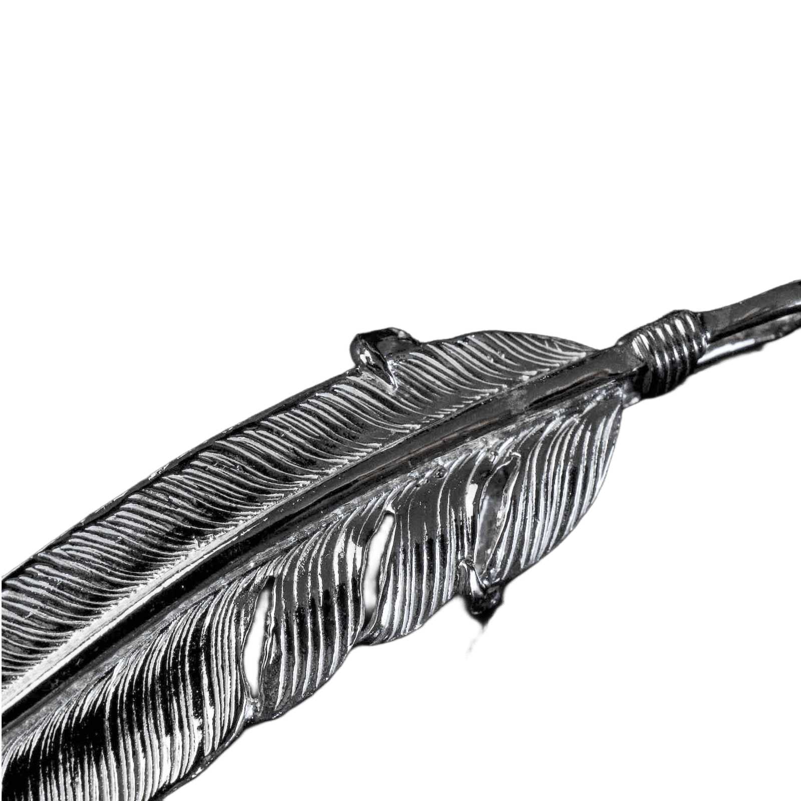First Arrow&#39;s Large Eagle Claw Feather Silver Pendant