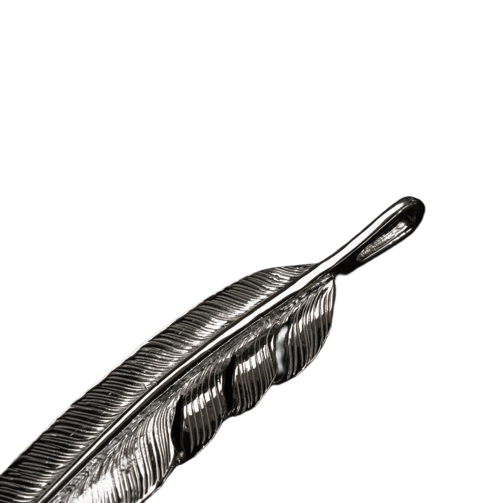 First-Arrow&#39;s Large Silver Feather With 18k Sunburst Emblem