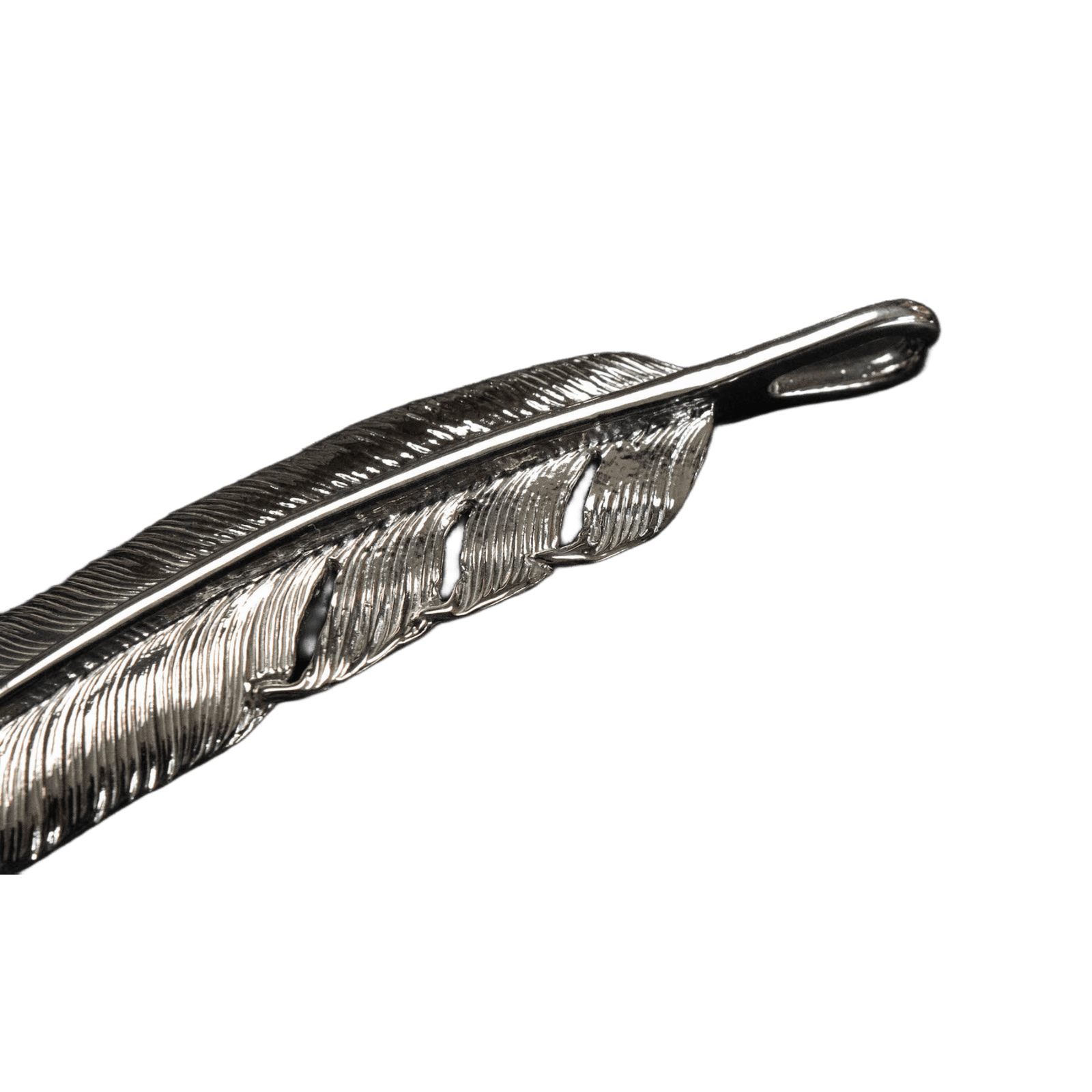 First-Arrow&#39;s Large Silver Feather With 18k Sunburst Emblem