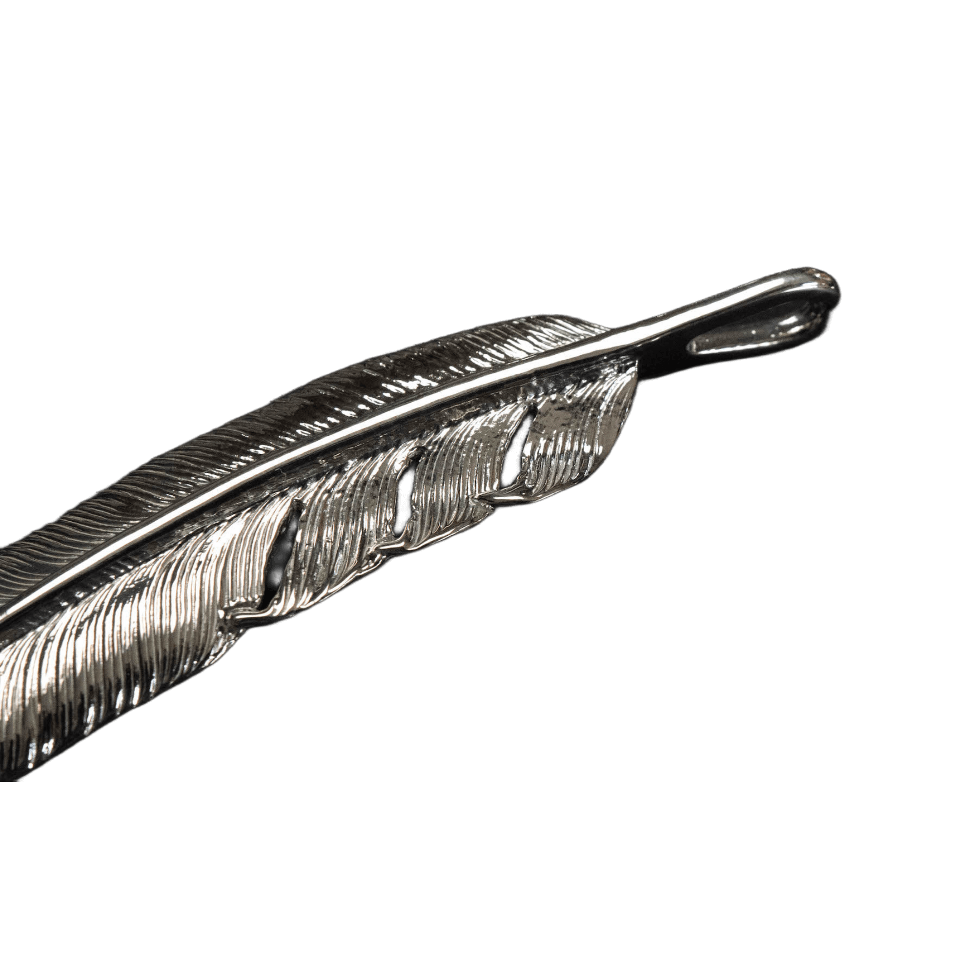 First-Arrow&#39;s Large Silver Feather With 18k Sunburst Emblem