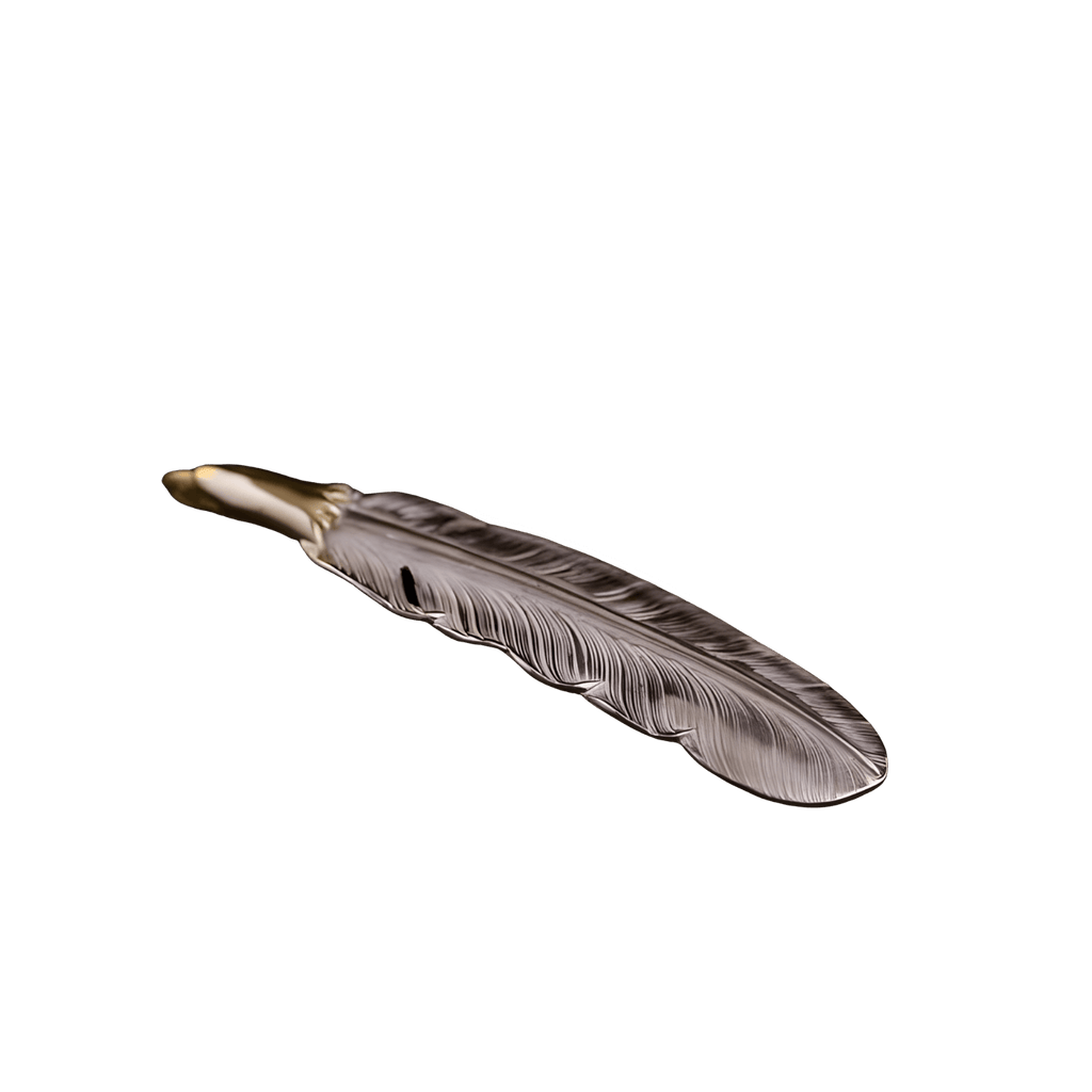 Larry Smith Copper Eagle Head Feather Pendant - Native Feather Larry Smith Copper Eagle Head Feather Pendant - Native Feather