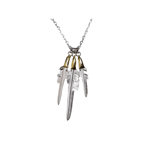 Larry Smith Copper Eagle Head Wind Cut Feather Necklace - Native Larry Smith Copper Eagle Head Wind Cut Feather Necklace - Native