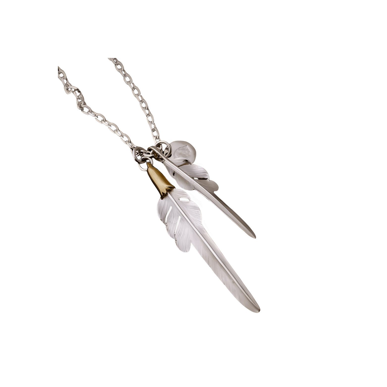 アクセサリー Larry Smith feather Larry Smith Double Feather Set Necklace - Native Feather