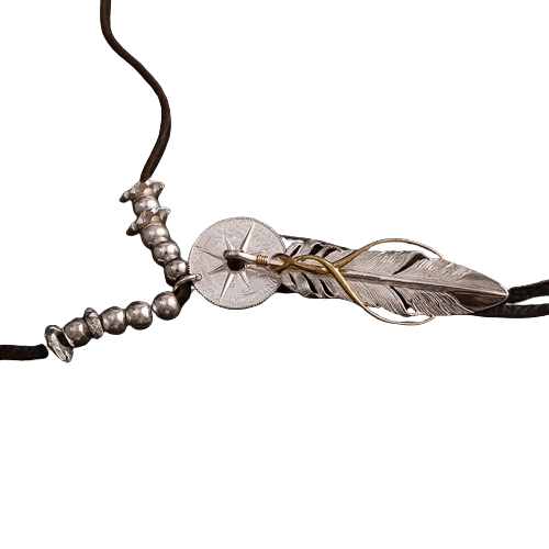 Horizon Blue Rail Feather Sun Crest Pendant