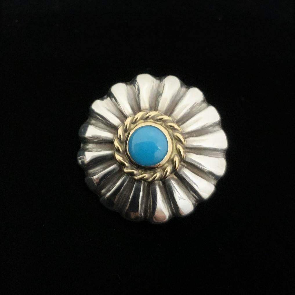 Gold Rope Turquoise Concho | Goro&#39;s Feather Authorized Dealer