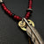 Goros Gold Tip Feather (Left) (Xl) &amp; Red Antique Beads Setup