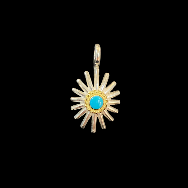 Goros Sea Urchin With Gold Rope Turquoise