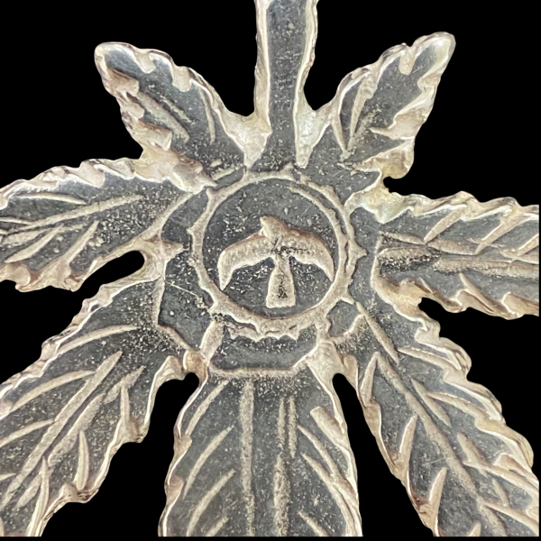 Goros Silver Grass Pendant With K18 Gold-Large