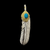 Goros Xl Turquoise Feather Gold Rope - Facing Right