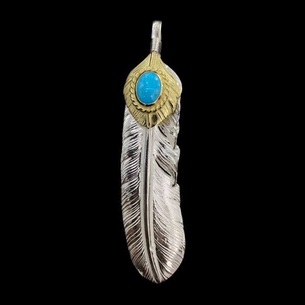 Goros Xl Goro'S Turquoise Feather Gold Rope - Facing Left