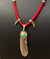 Goros Gold Top Gold Rope Turquoise Feather & Red Bead Setup