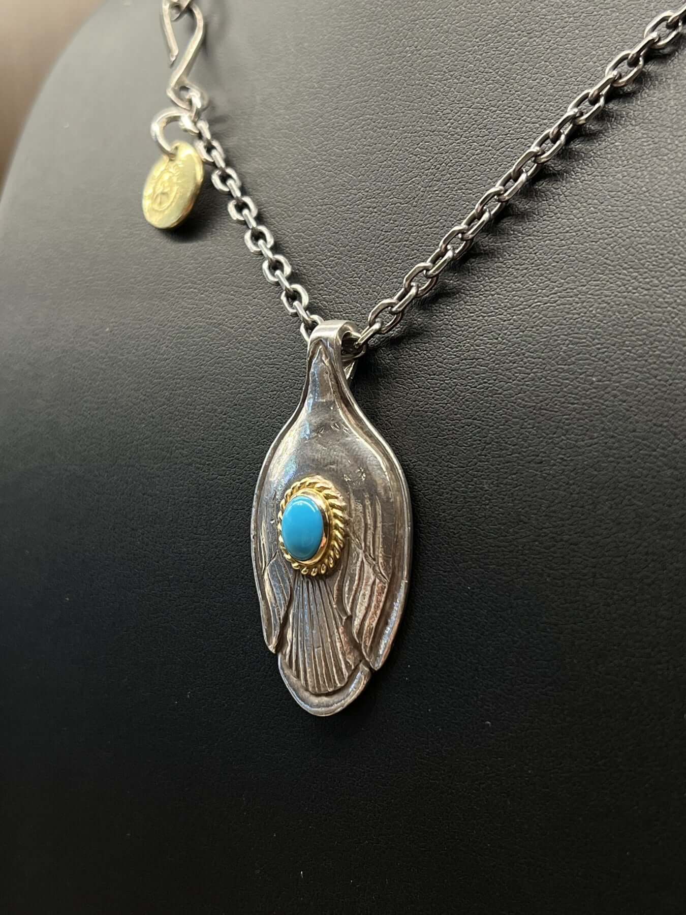 Goros Gold Rope Turquoise Spoon With Hook Chain Setup