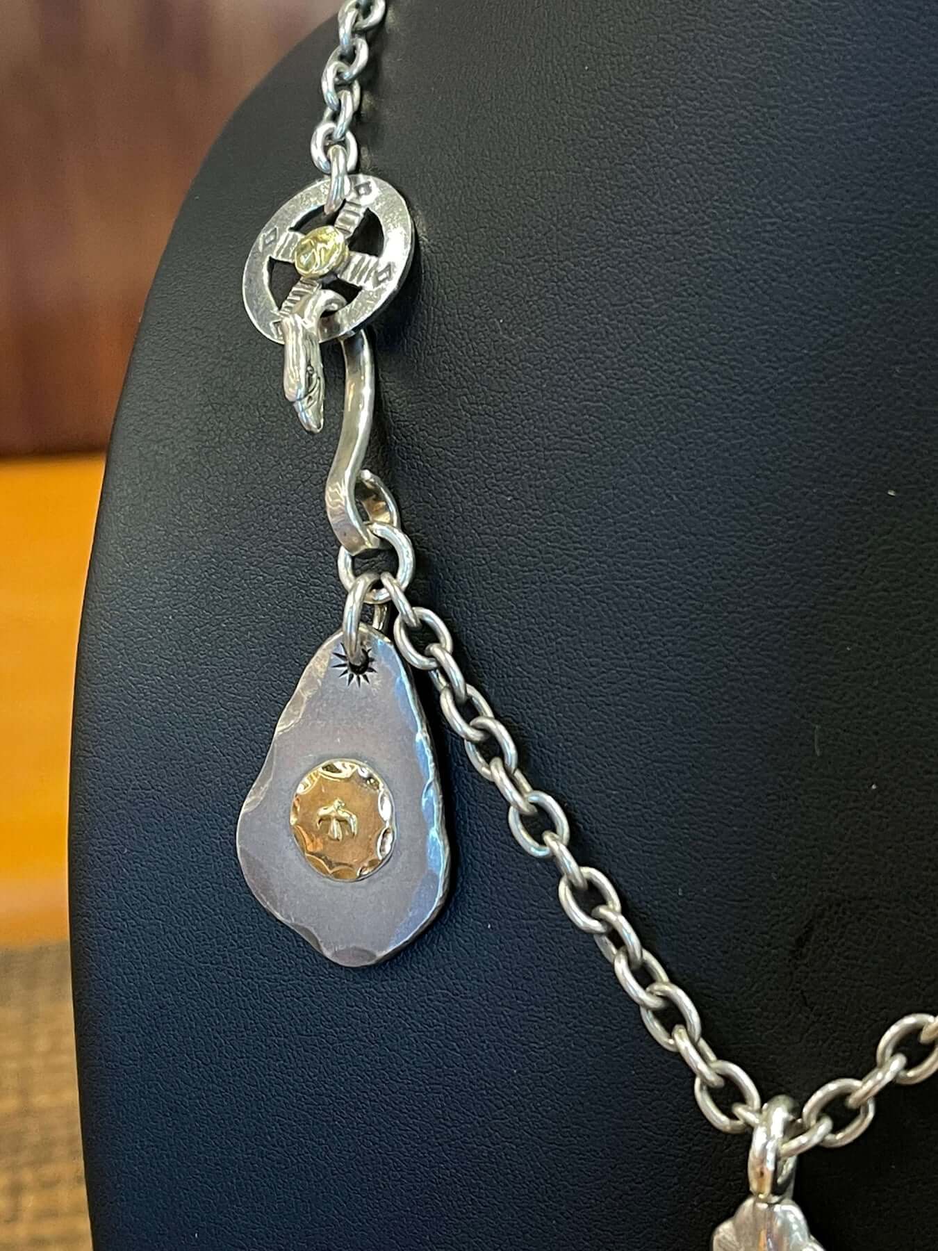 Goros Cross With Gold Rope Turquoise Setup