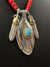 Goros Turquoise Spoon With Heart Wheel Feather Setup