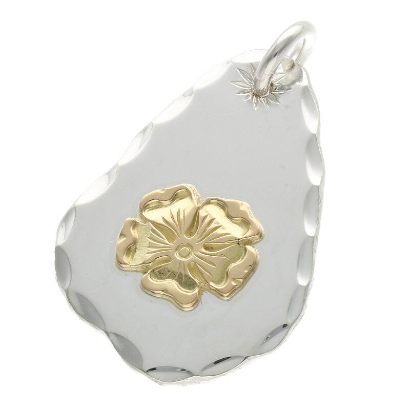 Rose Pendant with Silver and Gold Metal | Goros Authorized Dealer