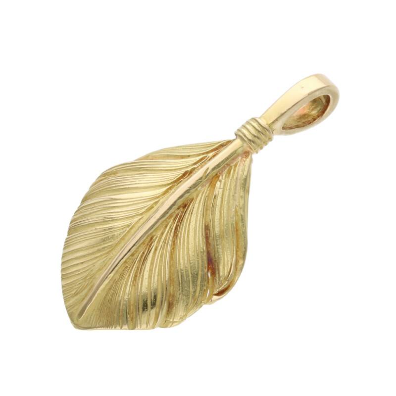 Gold Heart Pendant - Facing Left | Goro&#39;s Feather Authorized Dealer