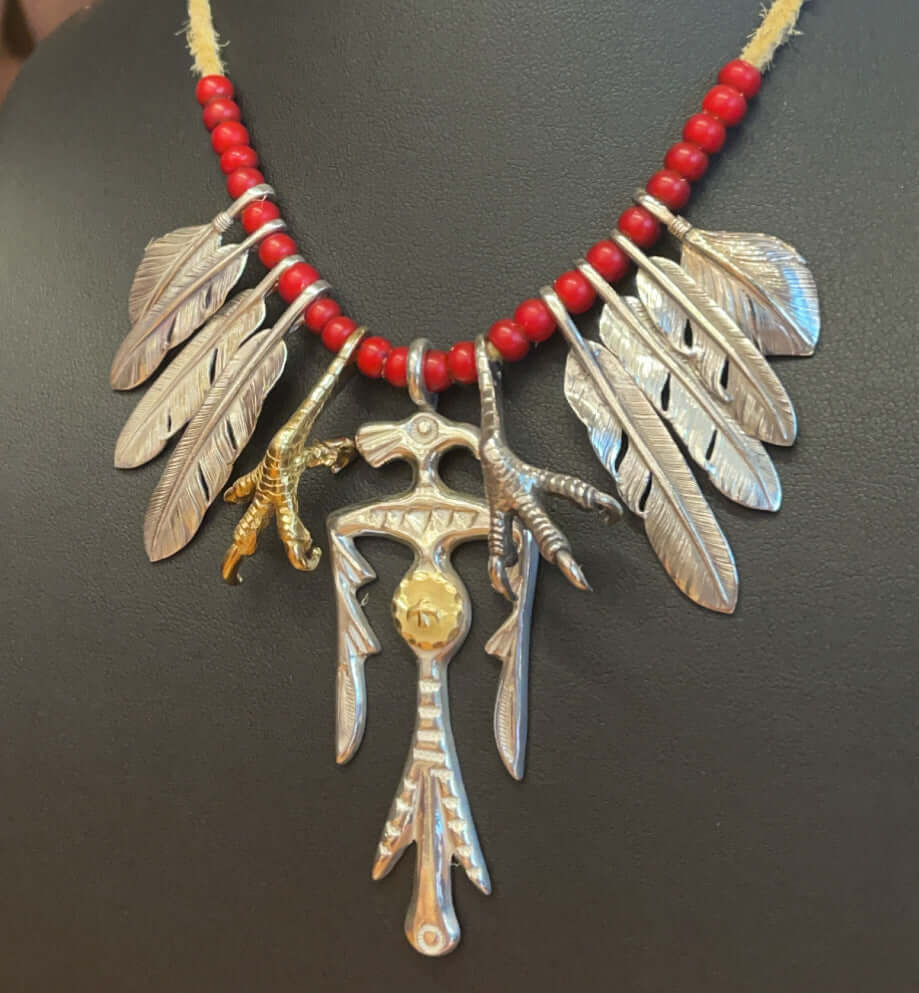 Goros Road Runner With Red Beads Leather Cord Setup