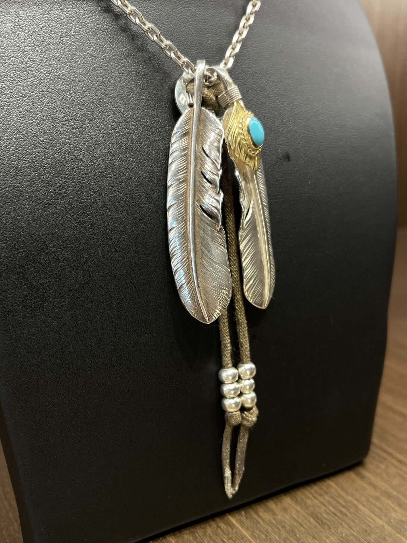 Goros Double Feather (Plain Feather &amp; Turquoise Feather) Setup