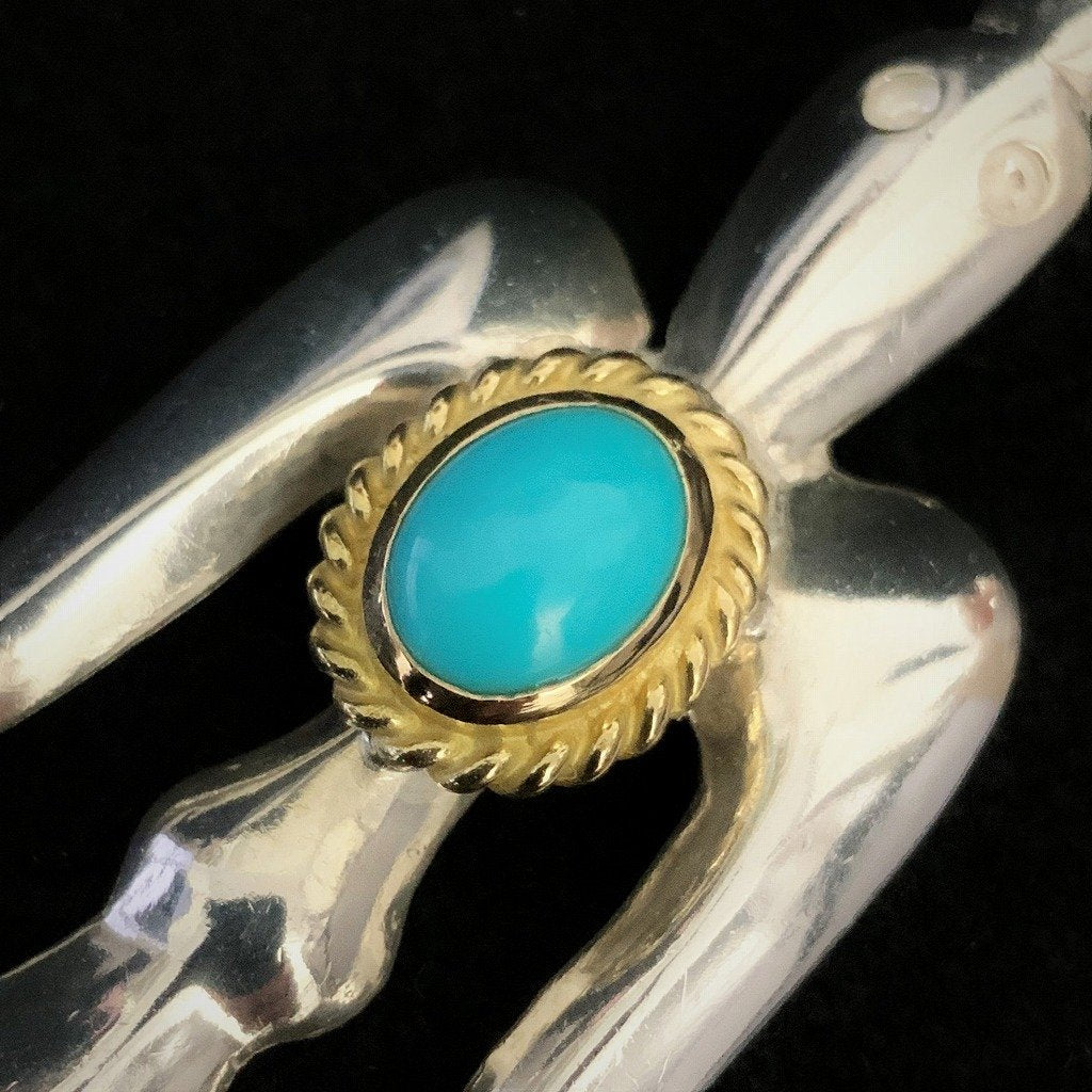Bird Turquoise with Gold Rope - Silver and Gold | Goro&#39;s Native Feather Authorized Dealer