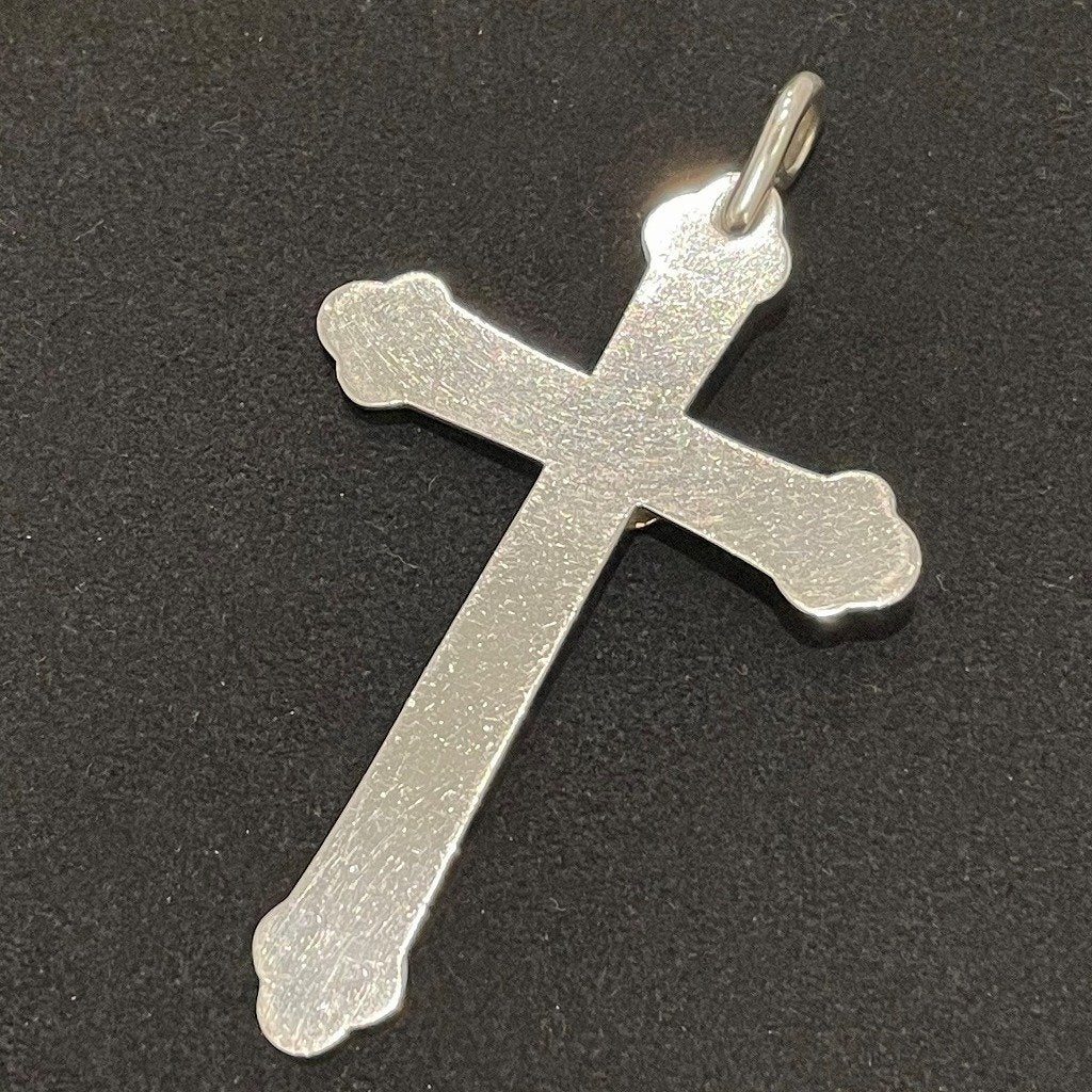 Cross with Gold Eagle - Silver and Gold - Large | Goro&#39;s Feather Authorized Dealer