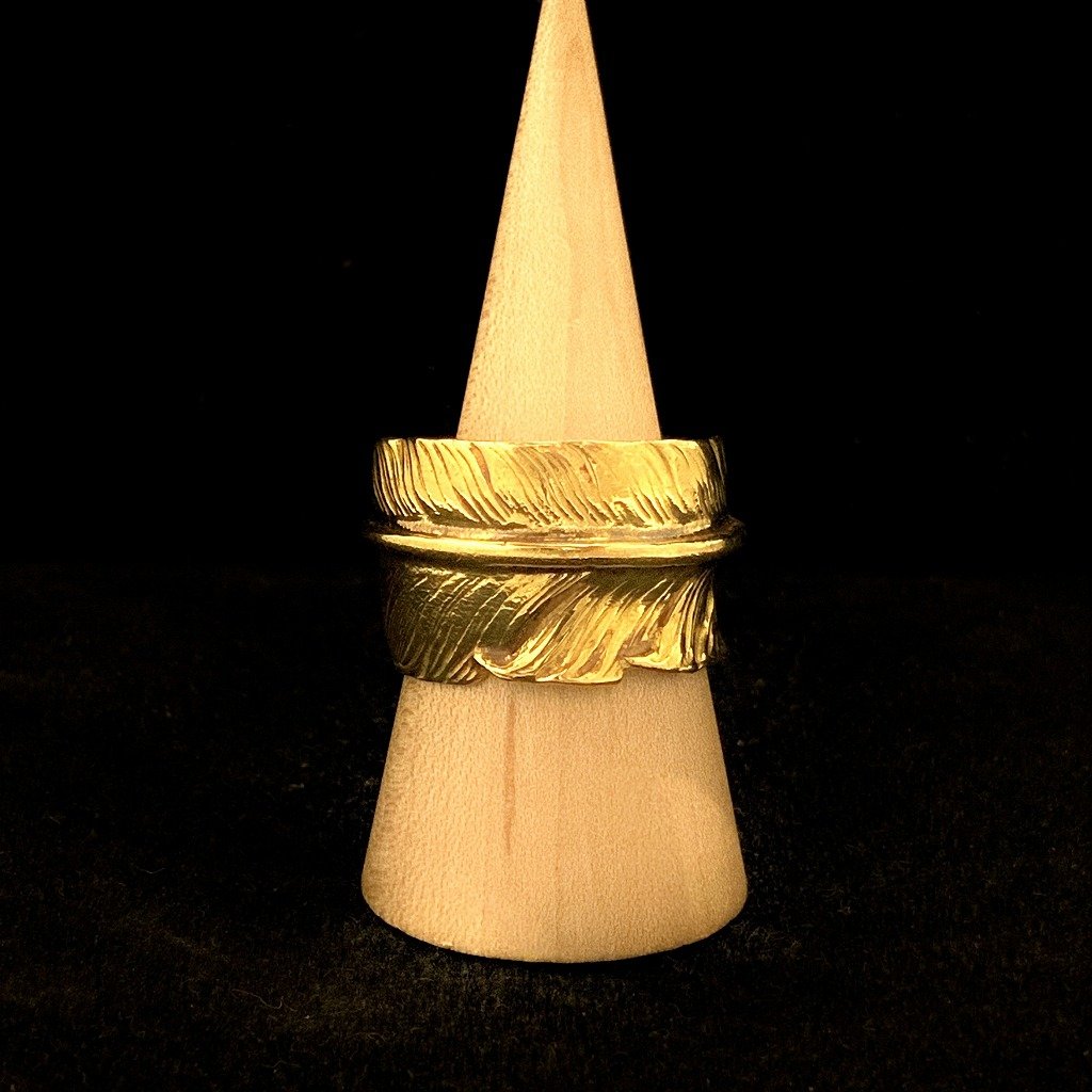 Feather Ring with Metal - Gold | Goros Authorized Dealer