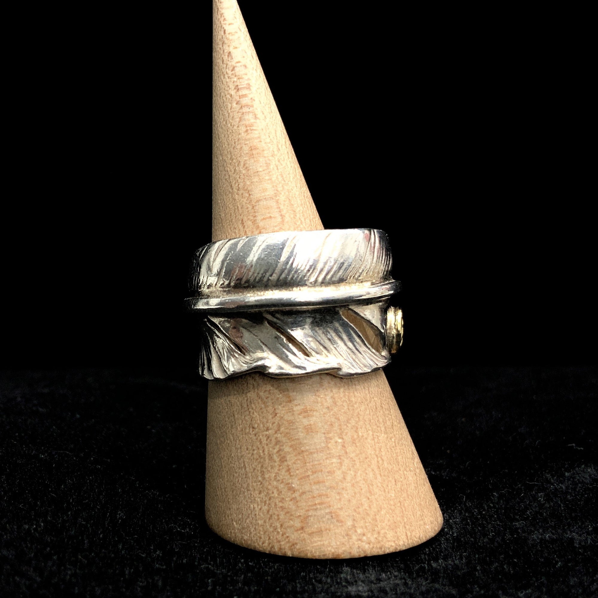 Feather Ring with Metal - Silver and Gold | Goros Feather Authorized Dealer