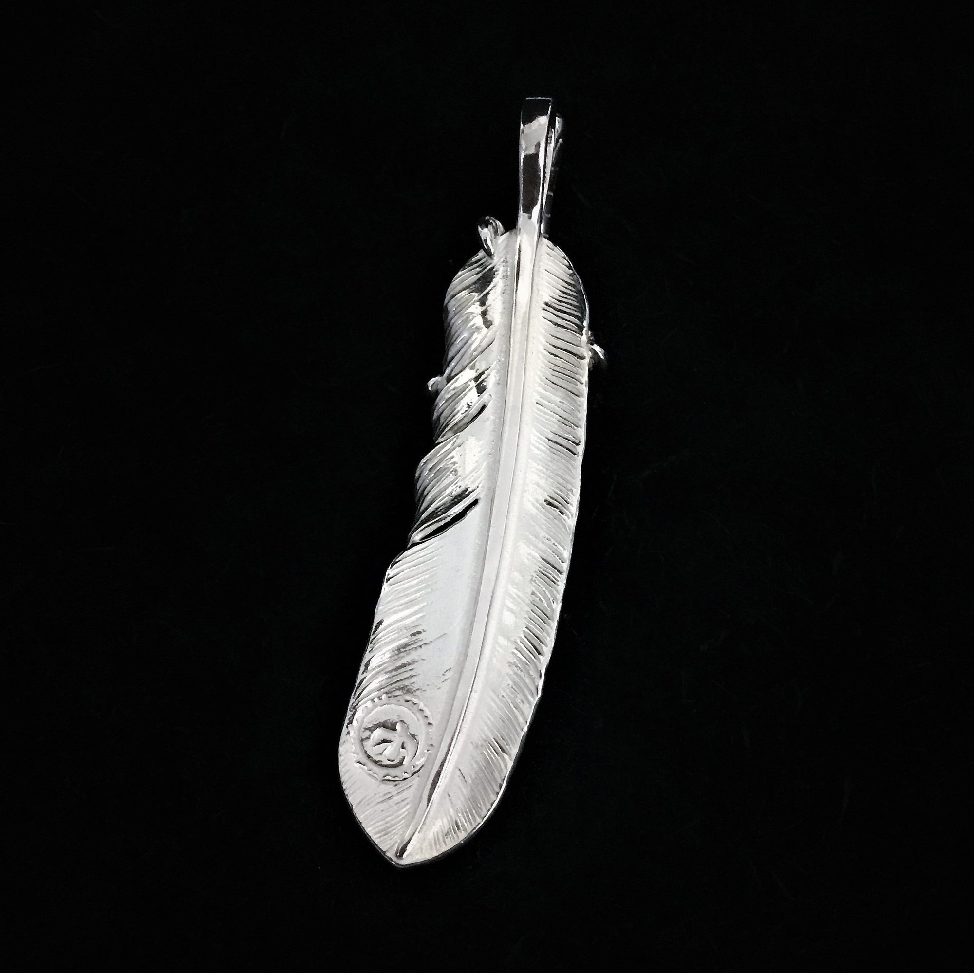 Feather with Silver Claw - Facing Left | Goros Feather Authorized Dealer