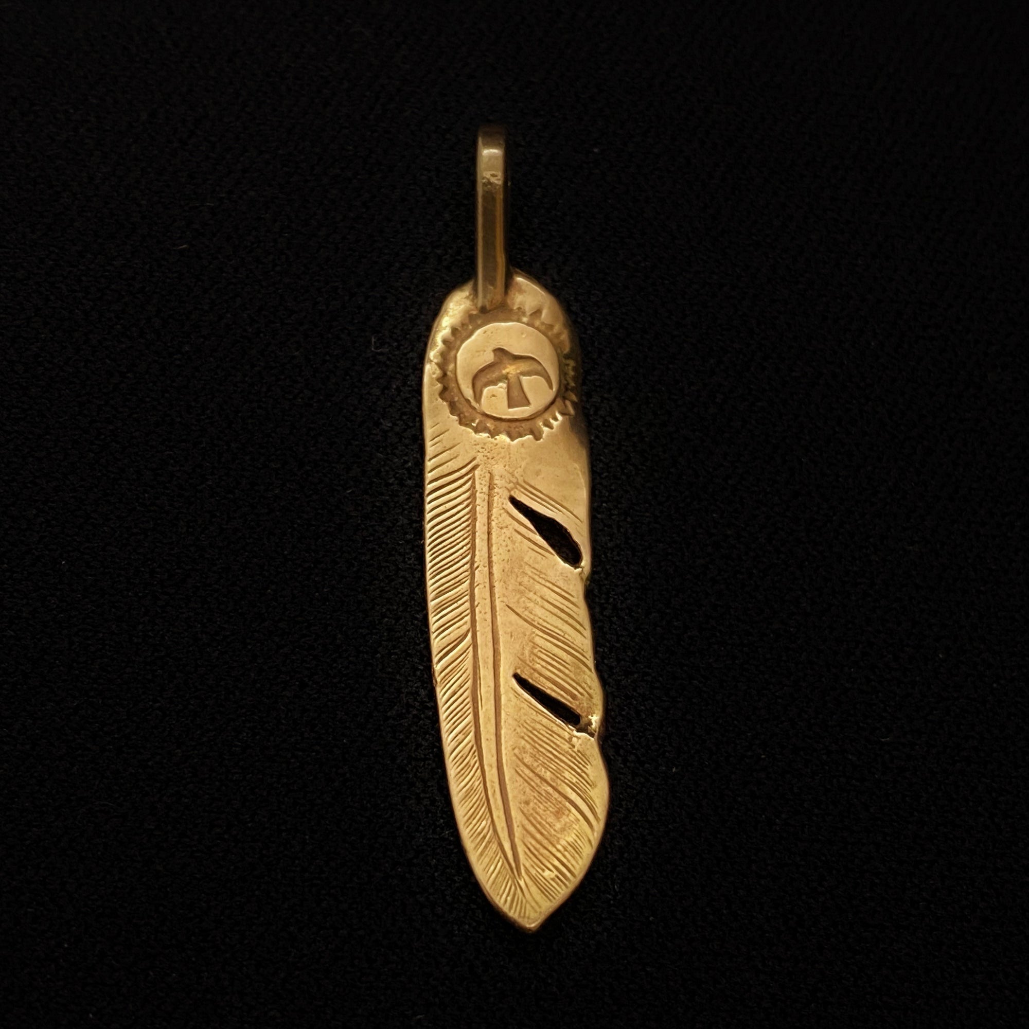 Gold Feather - Facing Right | Goros Feather Authorized Dealer