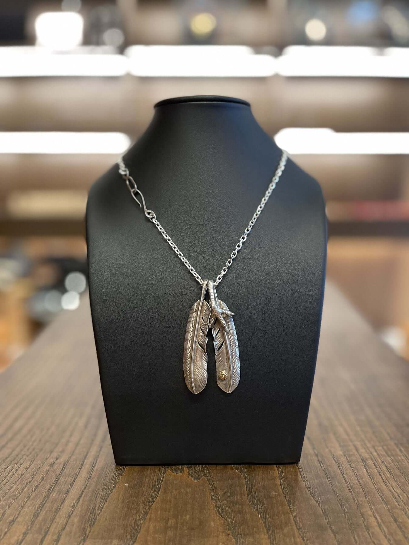 Double 2024 feather necklace