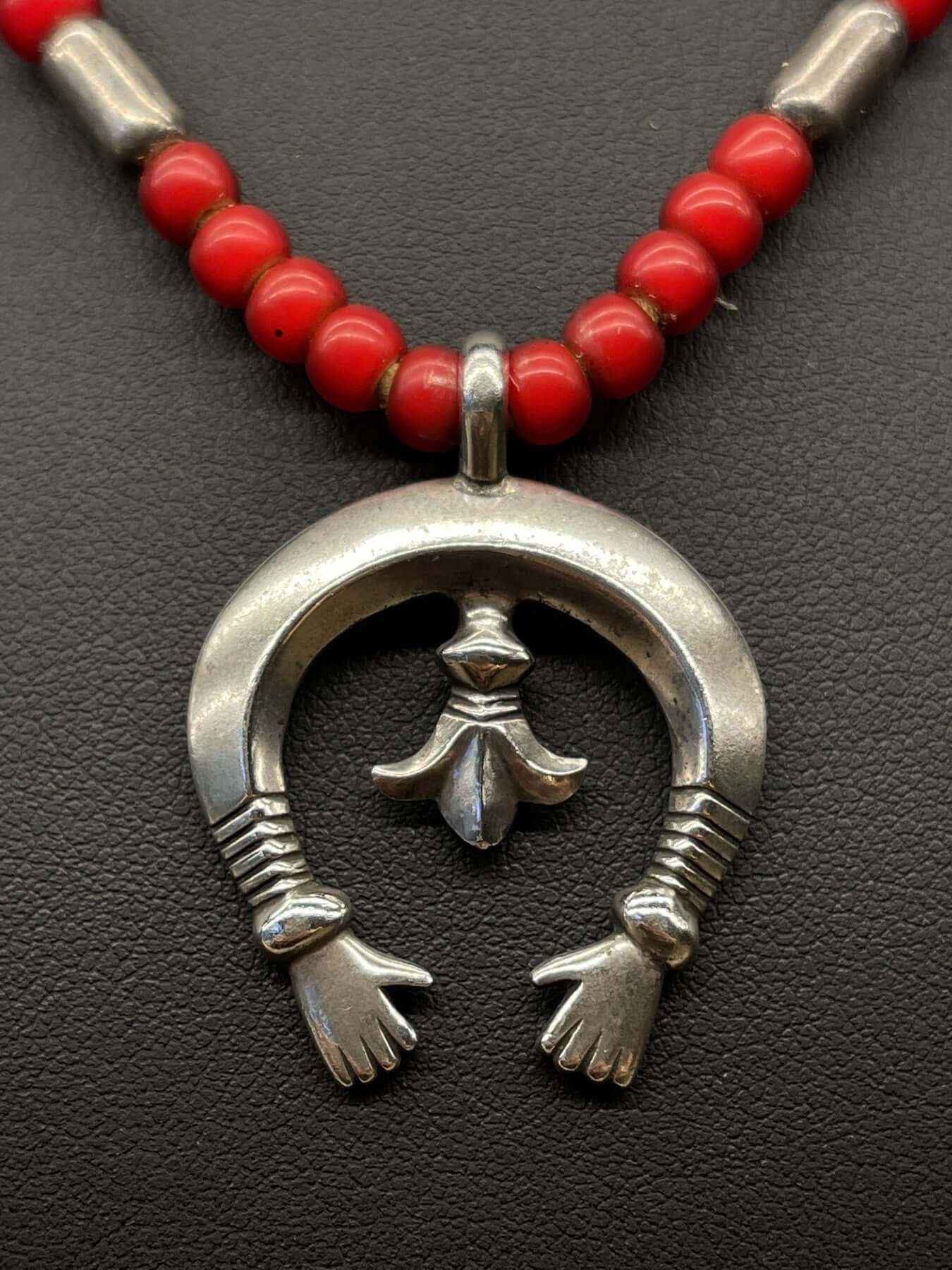 Goros Silver Najone Antique Red Beads Setup