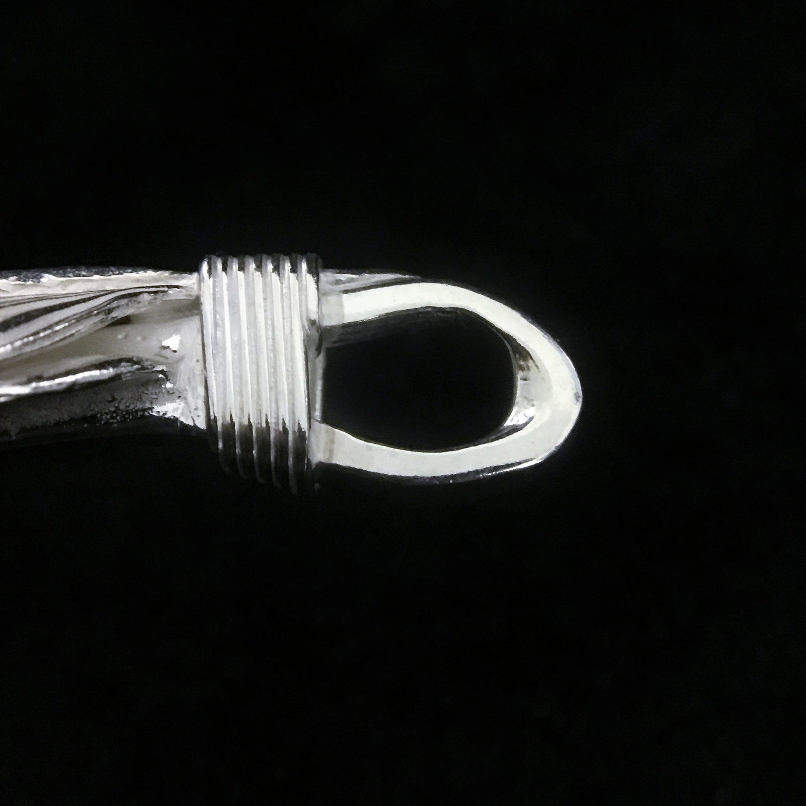 Oversized Silver Feather - Facing Right | Goro&#39;s Feather Authorized Dealer