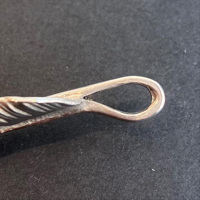 Oversized Silver and Gold Feather with Metal - Facing Left | Goro&#39;s Feather Authorized Dealer