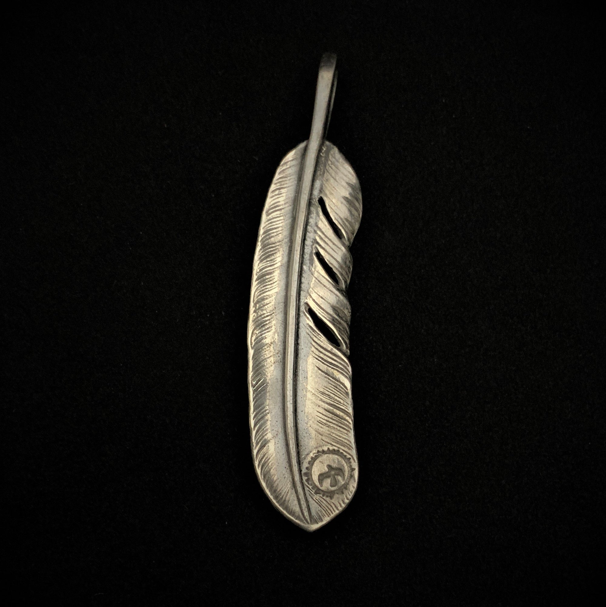 Goros XL Silver and Gold Feather with Metal - Facing Right | Goros Feather Authorized Dealer